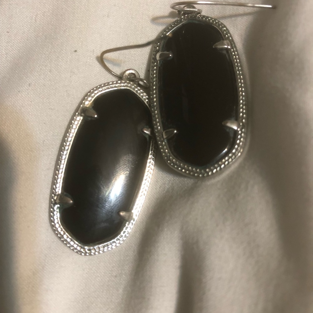 Kendra Scott black and silver earrings